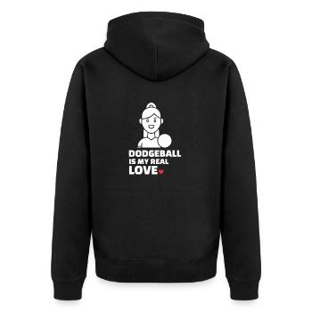 Dodgeball - Unisex Premium Organic Zip Hoodie - black - Back - Nico (187cm)