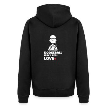 Dodgeball - Unisex Premium Organic Zip Hoodie - black - Back - Nico (187cm)