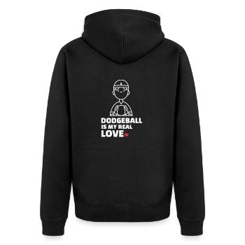 Dodgeball - Unisex Premium Organic Zip Hoodie - black - Back - Nico (187cm)