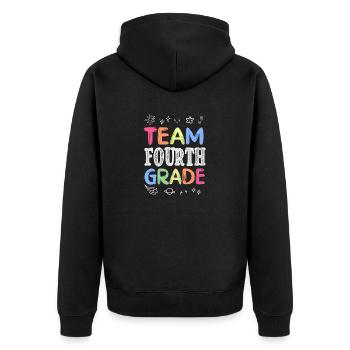 Team Fourth Grade Back to School Teaching Student - Unisex Premium Bio Zip Hoodie - Schwarz - Hinten - Nico (187cm)