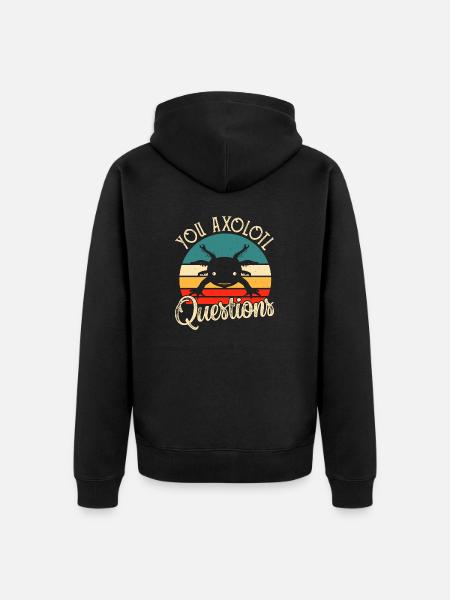 axolotls questions - Unisex Premium Bio Zip Hoodie - Schwarz