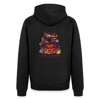 Creepy Christmas - Unisex Premium Bio Zip Hoodie - Schwarz - Hinten - Nico (187cm)