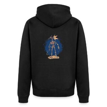 Scary gruselige Mumie Skelett Scary gruselige Mumi - Unisex Premium Bio Zip Hoodie - Schwarz - Hinten - Nico (187cm)