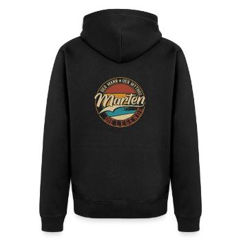 Marten Der Mann der Mythos die Legende Geschenk - Unisex Premium Bio Zip Hoodie - Schwarz - Hinten - Nico (187cm)