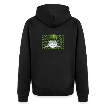 Poisson lutin requin trèfle Saint-Patrick - Veste à capuche bio Premium Unisexe - noir - Dos - Nico (187cm)