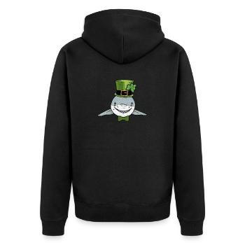 Poisson lutin requin trèfle Saint-Patrick - Veste à capuche bio Premium Unisexe - noir - Dos - Nico (187cm)