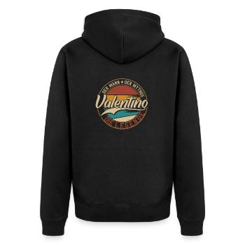 Valentino Der Mann der Mythos die Legende Geschenk - Unisex Premium Bio Zip Hoodie - Schwarz - Hinten - Nico (187cm)