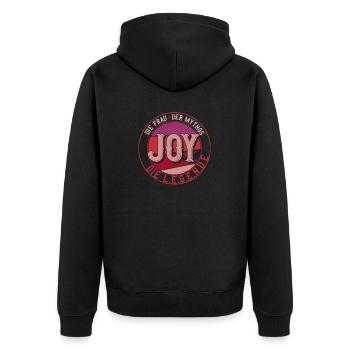 Die frau der Mythos die Legende Joy Geschenk - Unisex Premium Bio Zip Hoodie - Schwarz - Hinten - Nico (187cm)