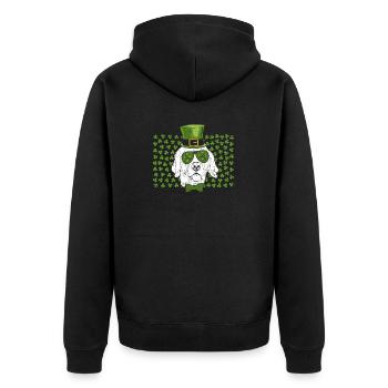 Leprechaun Golden Retriever Clover St. Patrick’s - Veste à capuche bio Premium Unisexe - noir - Dos - Nico (187cm)