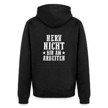 Nerv Nicht Bin Am Zocken Retro Gamer - Unisex Premium Bio Zip Hoodie - Schwarz - Hinten - Nico (187cm)