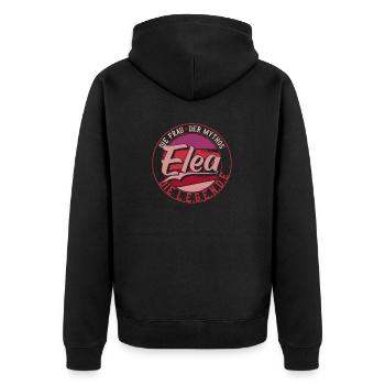 Die frau der Mythos die Legende Elea - Unisex Premium Bio Zip Hoodie - Schwarz - Hinten - Nico (187cm)