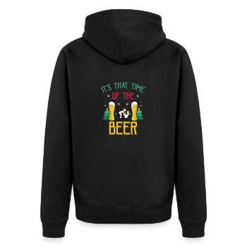 It's That Time Of The Beer Retro Funny Christmas - Unisex Premium Organic Zip Hoodie - black - Back - Nico (187cm)