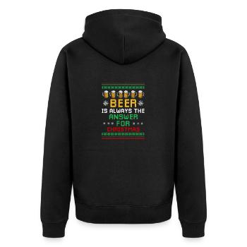 La bière est toujours la réponse pour Noël drôle - Veste à capuche bio Premium Unisexe - noir - Dos - Nico (187cm)