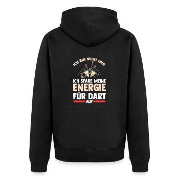 Dart Dartsspieler Darts - Unisex Premium Bio Zip Hoodie - Schwarz - Hinten - Nico (187cm)
