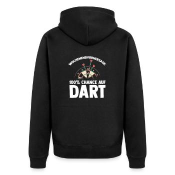 Dart Dartsspieler Darts - Unisex Premium Bio Zip Hoodie - Schwarz - Hinten - Nico (187cm)