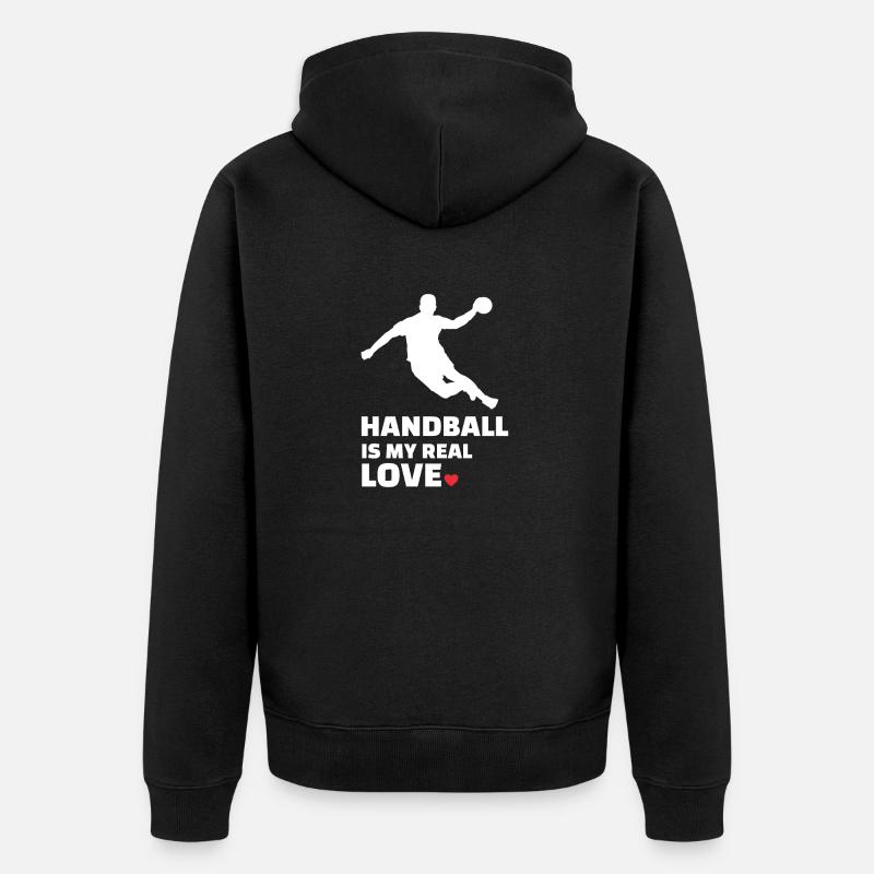 J’adore le handball - Veste à capuche bio Premium Unisexe - noir