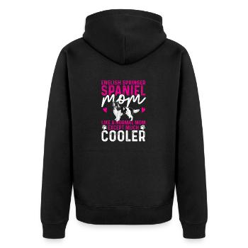 English Springer Spaniel Dog - Unisex Premium Organic Zip Hoodie - black - Back - Nico (187cm)