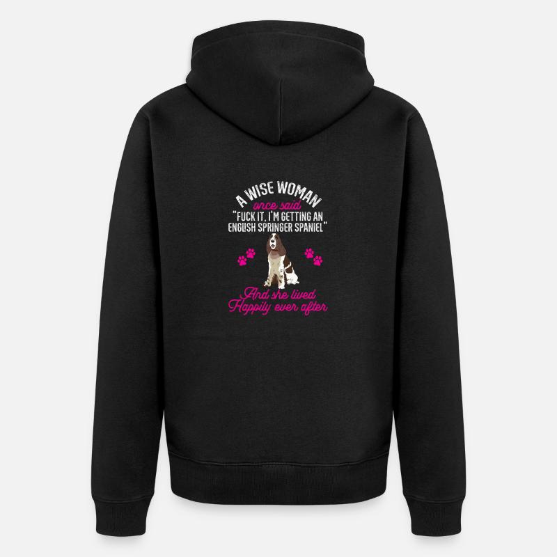 Chien d’épagneul Springer anglais - Veste à capuche bio Premium Unisexe - noir