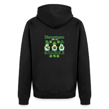 Gnome de la Saint-Patrick Manigances de trèfle avec - Veste à capuche bio Premium Unisexe - noir - Dos - Nico (187cm)