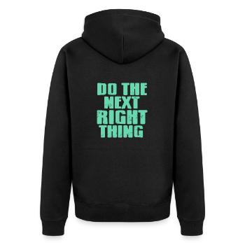 Faites la prochaine bonne chose Designs sobres rétro - Veste à capuche bio Premium Unisexe - noir - Dos - Nico (187cm)