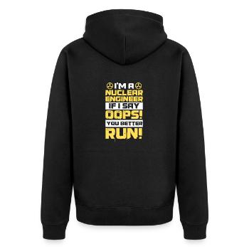 Nuclear Energy Radiation Nuclear Power Engineer - Unisex Premium Organic Zip Hoodie - black - Back - Nico (187cm)