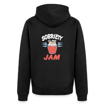 La sobriété est ma confiture Retro Sober Cool Designs - Veste à capuche bio Premium Unisexe - noir - Dos - Nico (187cm)