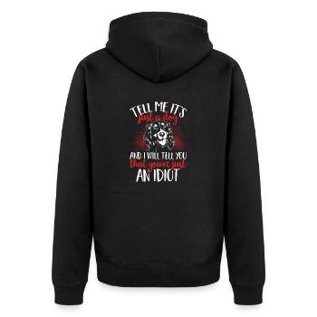 English Springer Spaniel Dog - Unisex Premium Organic Zip Hoodie - black - Back - Nico (187cm)
