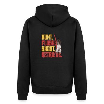 English Springer Spaniel Dog - Unisex Premium Organic Zip Hoodie - black - Back - Nico (187cm)
