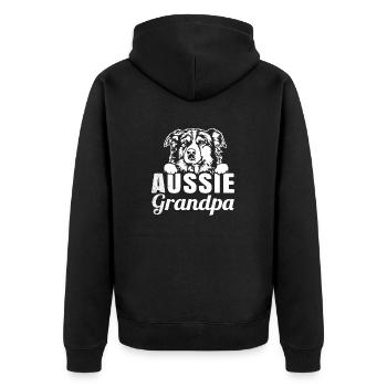 Mignon AUSSIE chien mignon propriétaire de chien de compagnie grand-père graphique - Veste à capuche bio Premium Unisexe - noir - Dos - Nico (187cm)