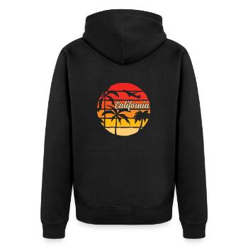 Californie Soleil d’été Palm Beach Eau - Veste à capuche bio Premium Unisexe - noir - Dos - Nico (187cm)