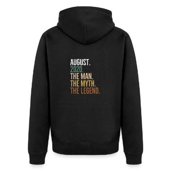 August 2020 The Man The Myth The Legend - Unisex Premium Organic Zip Hoodie - black - Back - Nico (187cm)