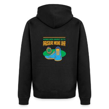 Lustiges Marathon Läufer Laufen Cross Country - Unisex Premium Bio Zip Hoodie - Schwarz - Hinten - Nico (187cm)