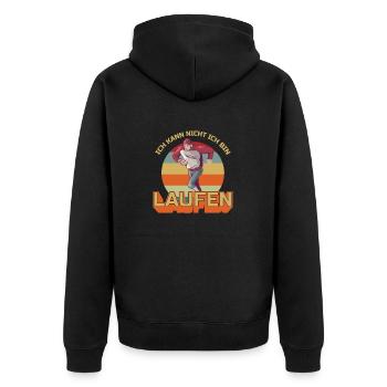 Lustiges Marathon Läufer Laufen Cross Country - Unisex Premium Bio Zip Hoodie - Schwarz - Hinten - Nico (187cm)