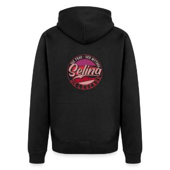 Die frau der Mythos die Legende Selina Geschenk - Unisex Premium Bio Zip Hoodie - Schwarz - Hinten - Nico (187cm)