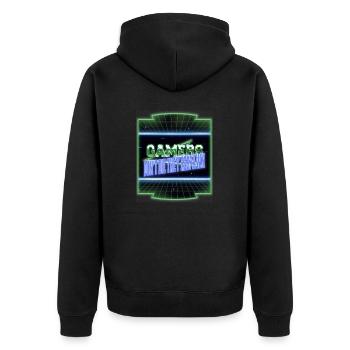 humor gift even left my gaming dice dice - Unisex Premium Organic Zip Hoodie - black - Back - Nico (187cm)