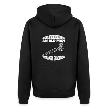 Gärtner Vater Hobbygärtner Dad Garten Geschenk - Unisex Premium Bio Zip Hoodie - Schwarz - Hinten - Nico (187cm)