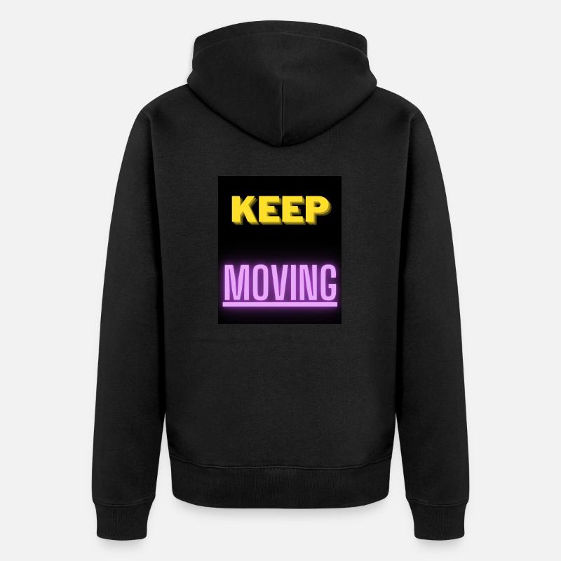 keep moving - Unisex Premium Bio Zip Hoodie - Schwarz
