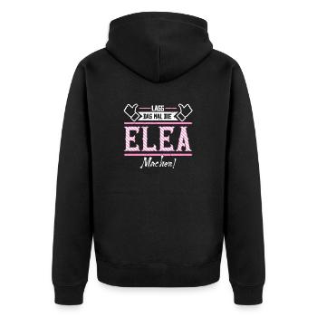Elea Geschenkidee Geschenk Geburtstag - Unisex Premium Bio Zip Hoodie - Schwarz - Hinten - Nico (187cm)