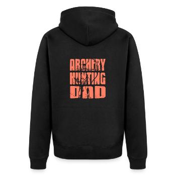 Archery Hunting Dad Retro Dad Archer Hunter - Unisex Premium Organic Zip Hoodie - black - Back - Nico (187cm)