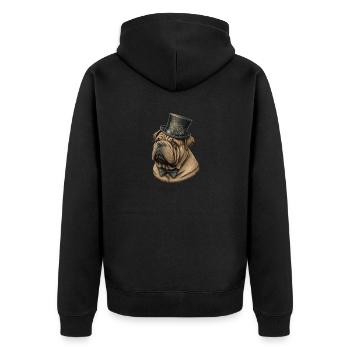 Motif de chien Shar Pei - Veste à capuche bio Premium Unisexe - noir - Dos - Nico (187cm)