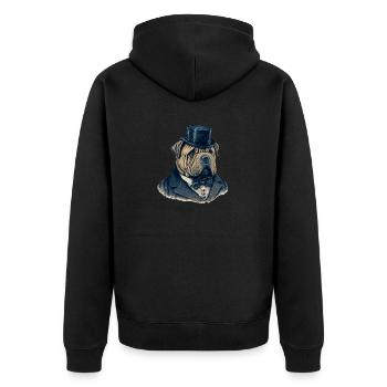 Motif de chien Shar Pei - Veste à capuche bio Premium Unisexe - noir - Dos - Nico (187cm)