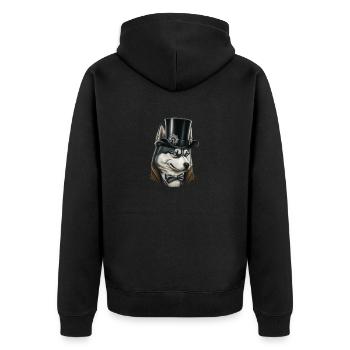 Chien Husky sibérien Motif chien - Veste à capuche bio Premium Unisexe - noir - Dos - Nico (187cm)