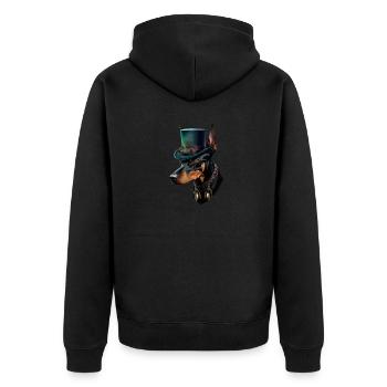 Dog Doberman Pinscher dog motif - Unisex Premium Organic Zip Hoodie - black - Back - Nico (187cm)