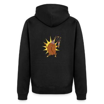 Coffee Coffee Cup Caffeine Gift Coffee Bean - Unisex Premium Organic Zip Hoodie - black - Back - Nico (187cm)