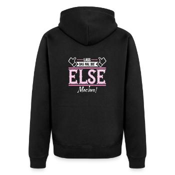 Else Geschenkidee Geschenk Geburtstag - Unisex Premium Bio Zip Hoodie - Schwarz - Hinten - Nico (187cm)