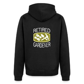 Retired Gardener Awesome Gardening Tool Designs - Unisex Premium Bio Zip Hoodie - Schwarz - Hinten - Nico (187cm)