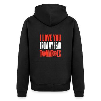 Je t’aime de ma tête tomates drôle de jardinage - Veste à capuche bio Premium Unisexe - noir - Dos - Nico (187cm)