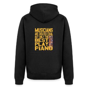 Les musiciens sont créés à égalité drôle pianiste piano - Veste à capuche bio Premium Unisexe - noir - Dos - Nico (187cm)