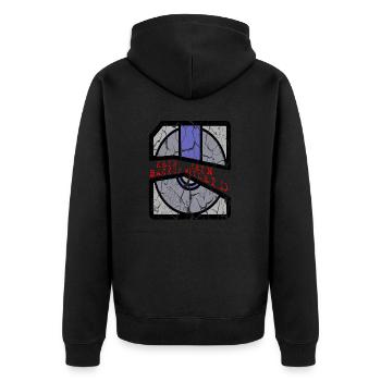 kein backup kein mitleid schwarz - Unisex Premium Bio Zip Hoodie - Schwarz - Hinten - Nico (187cm)