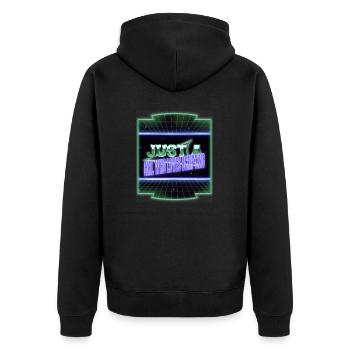 present father christmas carols - Unisex Premium Bio Zip Hoodie - Schwarz - Hinten - Nico (187cm)